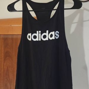 Women's Adidas black loose logo small tank top